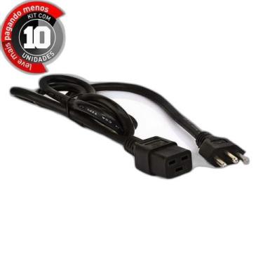 Imagem de Cabos De Força Iec C19 14 Awg 1,8 Metro - Kit Com 10 - Cirilo Cabos