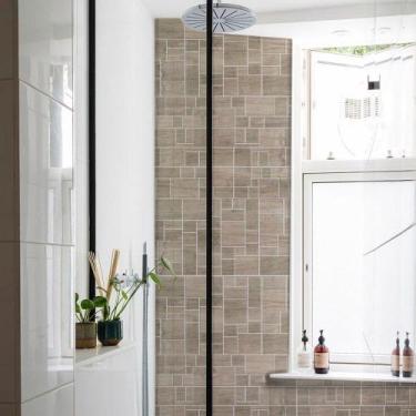 Imagem de Papel de Parede Revestimento  Lavável Madeira Mosaico - TACOLADO PAPEL