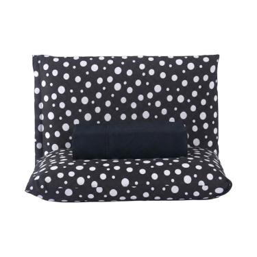 Imagem de Jogo De Lençol Polly King 3 Peças Malha 100% Algodão Estampado Bolinhas - Preto
