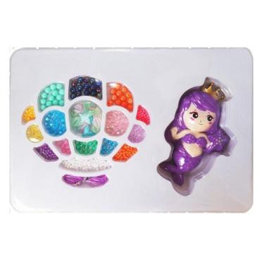 Imagem de Kit Miçangas Infantil Sereia Para Fazer Pulseiras Criativas - UNITOYS