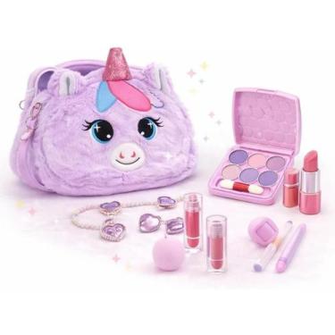 Imagem de Kit Maquiagem Com Acessórios Infantil Bolsa Unicórnio Presente - UNITO
