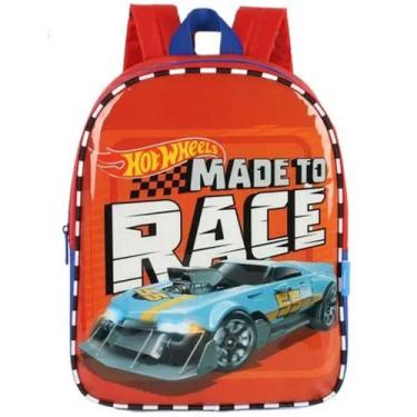 Imagem de Mini Mochila Infantil Escolar Creche Hot Wheels Corrida, Vermelho