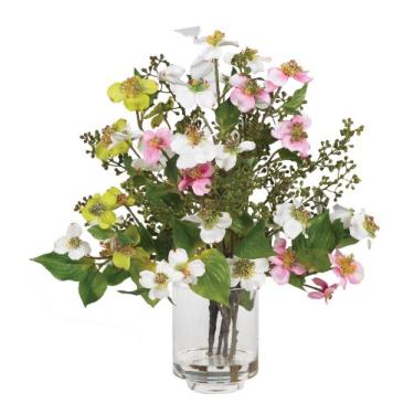 Imagem de Nearly Natural Arranjo de flores de seda Dogwood
