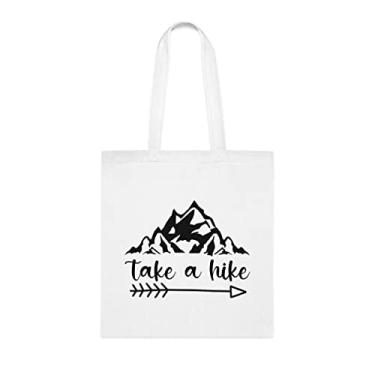 Imagem de Sacola para caminhada, presente para caminhada, bolsa de ombro para caminhada, bolsas reutilizáveis para caminhadas, cesta de Natal de aniversário, ideia de presente, Branco