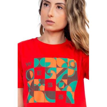 Imagem de Camiseta Geometric Puzzle Vermelha She Wess Clothing