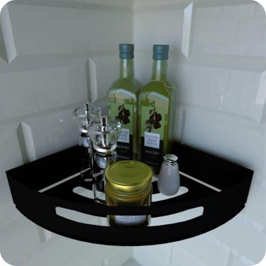 Imagem de Porta Temperos e Condimentos de Parede Preto Fosco Multiuso