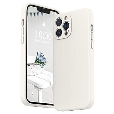 Imagem de SURPHY Capa compatível com iPhone 13 Pro Max com protetor de tela, (proteção da câmera + forro de microfibra macia), capa de telefone de silicone líquido de 6,7 polegadas 2021, branca