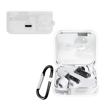 Imagem de Miimall Capa protetora de silicone compatível com Nothing Ear 2, chaveiro antiperda (transparente)