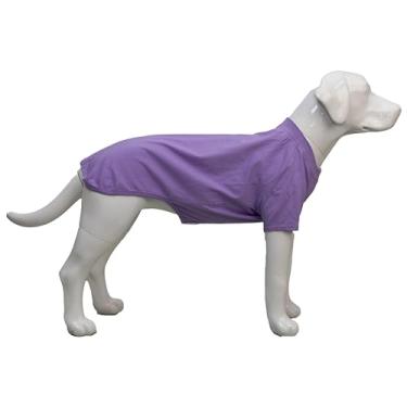 Imagem de Lovelonglong 2019 Trajes de animal de estimação Roupas de cachorro roupas em branco Camisetas para cães grandes médios pequenos 100% algodão 18 coresLovelonglong XXXL (-60lbs) violeta