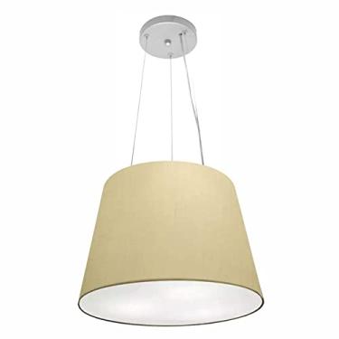 Imagem de Lustre Pendente Cone Cúpula Tecido 30/40x30, Vivare Iluminação, Pendente4152 LA, Algodão Cru, Médio