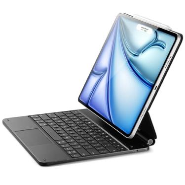 Imagem de ESR Teclado mágico para iPad Air de 13 polegadas (M2, 2024) e iPad Pro de 12,9 polegadas (3/4/5/6ª geração), suporte cantilever flutuante de fácil configuração, trackpad multitoque de precisão, teclas