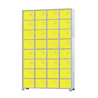 Imagem de Armário Roupeiro De Aço Para Vestiário 32 Portas Locker Amarelo com Chave