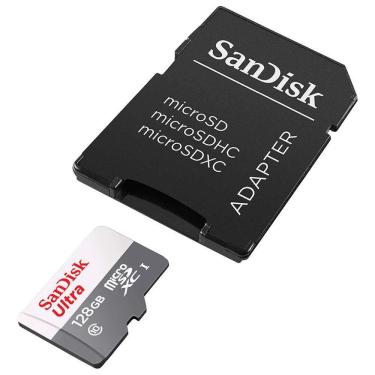 Imagem de Cartão De Memória 128gb Com Adaptador, Sandisk Micro Sd - Sdsqunr-128g-gn3ma