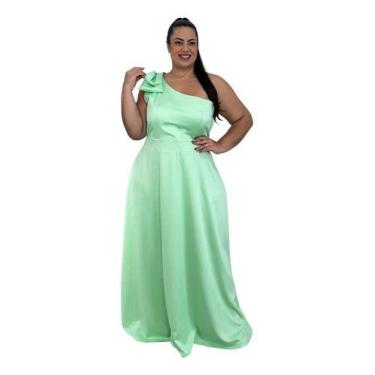 Imagem de Vestido Festa Longo Plus Size De Um Ombro Só Laço + Gravata - Lia Bent