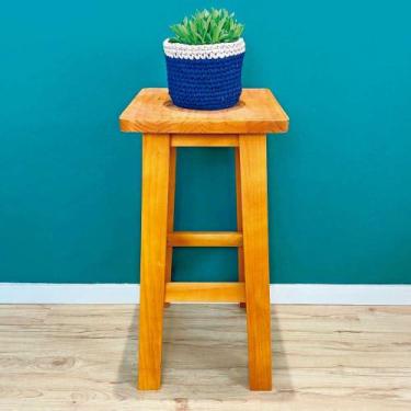 Imagem de Banqueta Grande de Madeira Pinus Carvalho - ArtFactory Design
