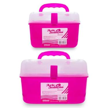 Imagem de Kit 2 Maletas Pequena e Grande Multiúso Manicure Maquiagem - Arte Sedu