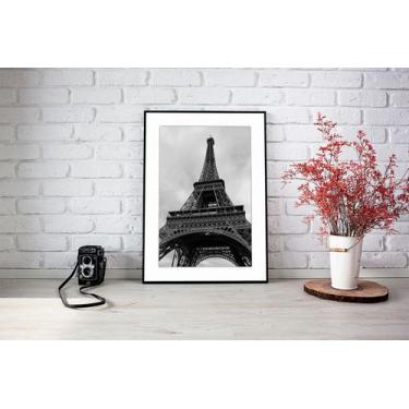 Imagem de Quadro Com Moldura Torre Eiffel Preto e Branco - Core Decore, GG