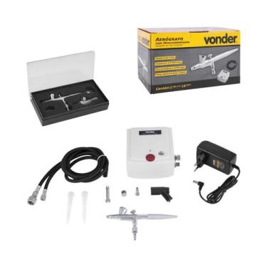 Imagem de Kit Aerógrafo Completo c/ Mini Compressor Bivolt Pintura Profissional 