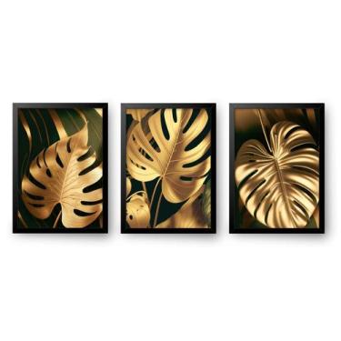Imagem de Quadro Decorativo Trio Costela de Adão Premium  60 x 40 - Vintage Deco