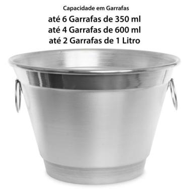 Imagem de kit Atacado com 10 baldes de Gelo em Alumínio 7 litros Eventos  Cervej
