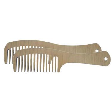 Imagem de 2 Pentes para Barba e Bigode de MDF Modelo 18 Pente MDF - LUALKI