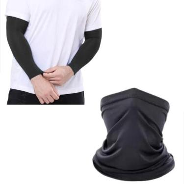 Imagem de Kit Manguito Compressão Proteção Solar Cobre Braço Bandana Tubular Cob