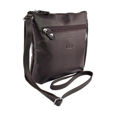 Imagem de Bolsa Transversal CRAVINA em Couro Galvani, Café