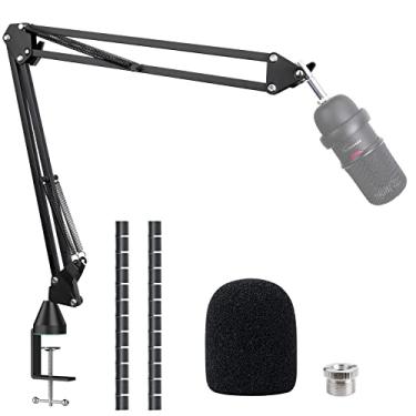 Imagem de SUNMON Braço De Lança Solocast Para Hyperx, Suporte De Microfone Para Hyperx Solocast - Braçadeira De Mesa C Para Atualização De Braço De Microfone, 2 Abraçadeiras, Capa De Microfone Compatível Com Hy