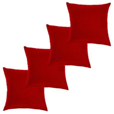 Imagem de Kit 4 Capas De Almofadas Decorativas Suede 45x45 Com Ziper - Viver Bem