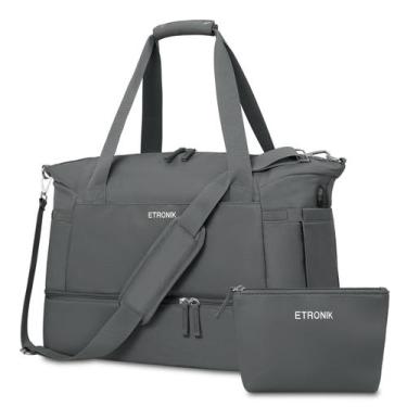 Imagem de Bolsa de Ginástica ETRONIK para Mulheres com Porta USB - Cinza Escuro