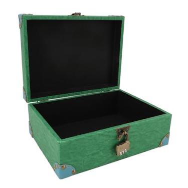 Imagem de Jóias de Madeira Premium Caixa de Armazenamento de Lembrança, baú do Tesouro Vintage Com Trava e Tampa Articulada, Grande Caixa de Design retrô para Escritório, Estudo, Sala de