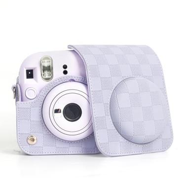 Imagem de Xaocaige Adequado para capa de câmera Fuji Polaroid mini12 e bolsa de armazenamento de prepúcio (Roxo)