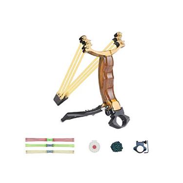 Imagem de MILSUE estilingue profissional, estilingue para caça ao ar livre, estilingue de foguete de pulso para adultos, estilingue de catapulta super potente com 1 alvo, 50 unidades de munição estilingue e 3 faixas de reposição