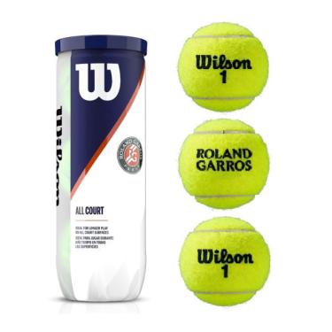 Imagem de 3 Bolas de Tênis Wilson Roland Garros All Court - 1 Tubo