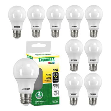 Imagem de Kit 10 Lâmpada Led 12w Luz Quente Amarela 3000k Taschibra