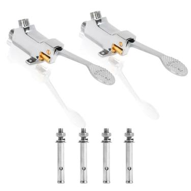Imagem de LukLoy Pacote com 2 Válvula de pedal único para montagem no chão, cromado polido