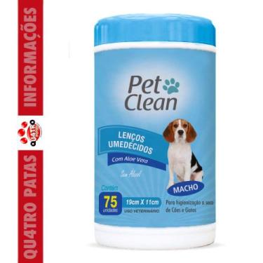 Imagem de Lenço Umedecido para cachorro cães e gato higiene e limpeza  75 unidad