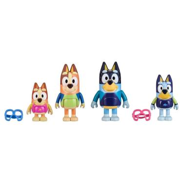 Imagem de Pacote com 4 bonecos Bluey Family Beach Day com Bingo, Bandit & Chilli