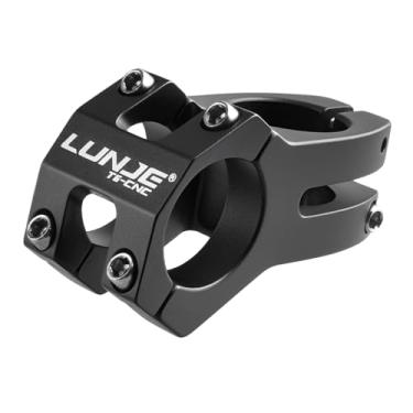 Imagem de TRIWONDER Haste de bicicleta 45 mm Haste de guidão curta 25 mm.4 31,8 mm Haste de mountain bike para a maioria das bicicletas, bicicletas de estrada, MTB, BMX, Fixie Gear, ciclismo (preto, 25,4 x 45