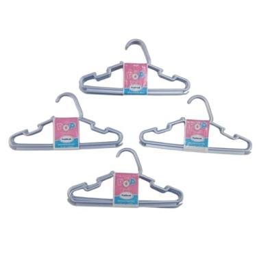 Imagem de CABIDE DE BEBÊ INFANTIL FORTE E RESISTÊNTE PLASTIBABY 10 UNIDADES (Azul)