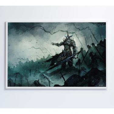 Imagem de Quadro Jogo Warcraft 90x60 Cm Adesivo Fotográfico