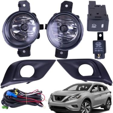 Imagem de BestParts Kit de conjunto de faróis de neblina compatível com Nissan Murano 2015 2016 2017 2018 com capas + interruptor + fiação substitui 620745AA2A 622565AA0A 261509B91C NI2593122 261559B91D