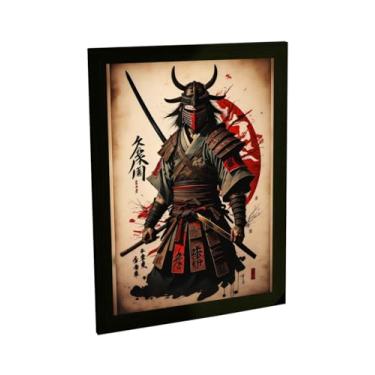 Imagem de Quadro Decorativo Samurai Vestimenta Ilustração Tradicional Decoração Poster Quarto Sala