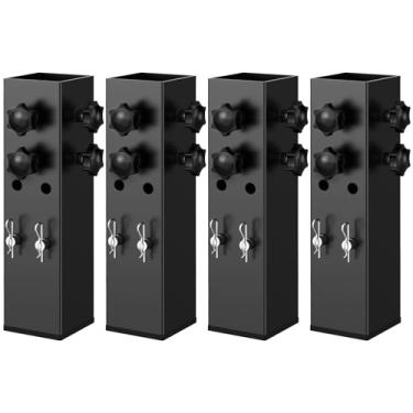 Imagem de IRENPORU 2025 Up Grade Pacote com 4 peças de elevação para cama de dormitório de aço carbono 6 cm de diâmetro para moldura de cama quadrada de madeira, mesa ajustável para 8 cm, 13 cm de altura (para