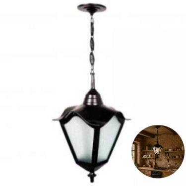 Imagem de Luminária Colonial de Teto com Corrente Romana em Alumínio - Luminária