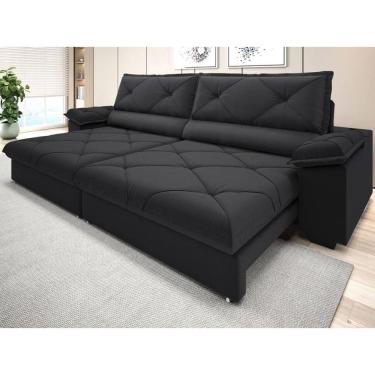 Imagem de Sofá com Carregador USB e Molas no Assento Retrátil Reclinável Nice 2,10m Linho Soft - NETSOFAS
