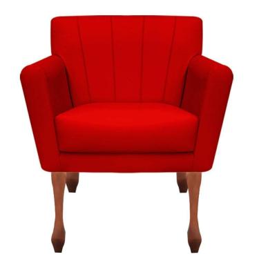Imagem de Poltrona Decorativa Clinicas Iza Retro Dritex suede Vermelho
