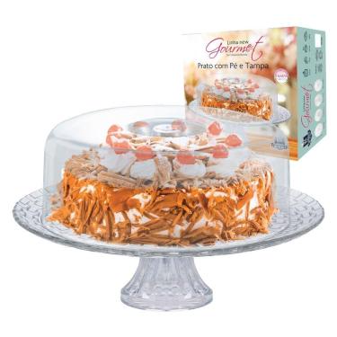 Imagem de Boleira De Vidro Com Pé E Tampa Gourmet 32Cm