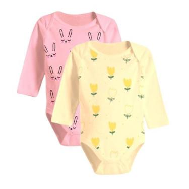 Imagem de Kit Roupa De Bebê 2 Peças Body Estampado Manga Longa Algodão - Koala B