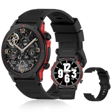 Imagem de PEJE Relógio Smartwatch com Pulseira Extra - Tela AMOLED 1.43" Tela Full Touch, À Prova d'Água IP68, Faz/Recebe Chamadas,Notificações, 123+ Esportes, Assistente por Voz IA, iOS/Android (Preto)